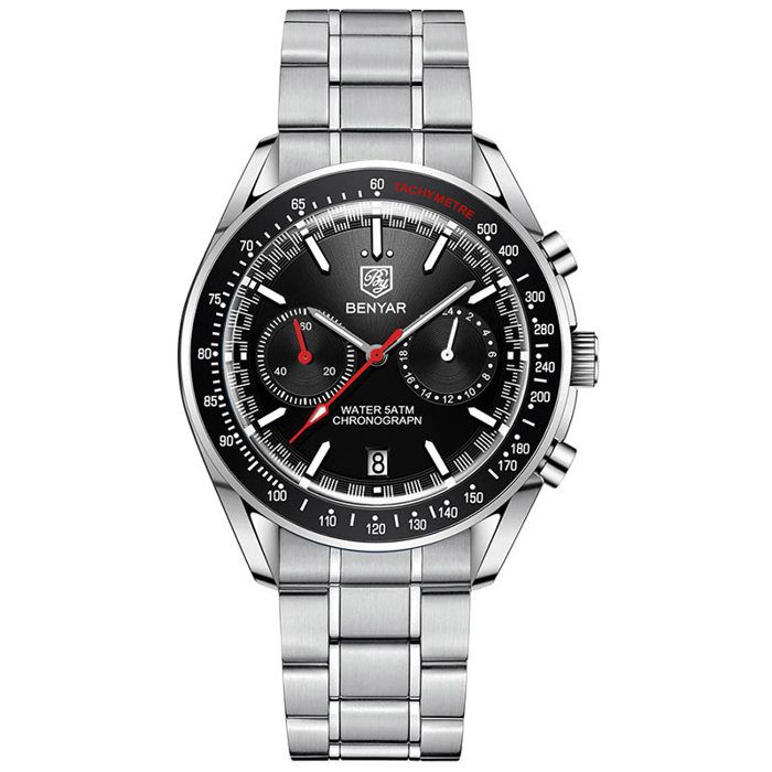 Benyar Montre Homme En Acier 100% Originale Avec 2 Ans De Garantie