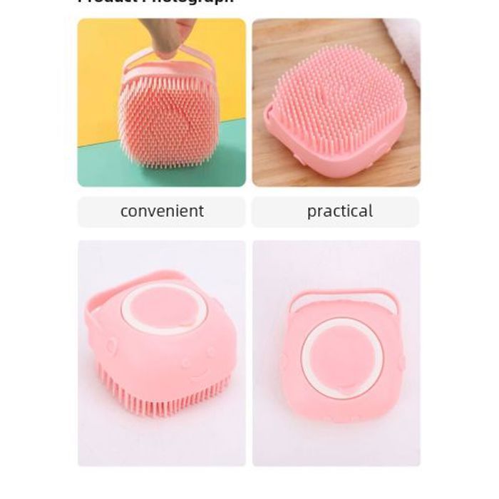 Brosse de shampooing - GENERIC - Rose - Lavage et massage - Silicone doux - 80 ml