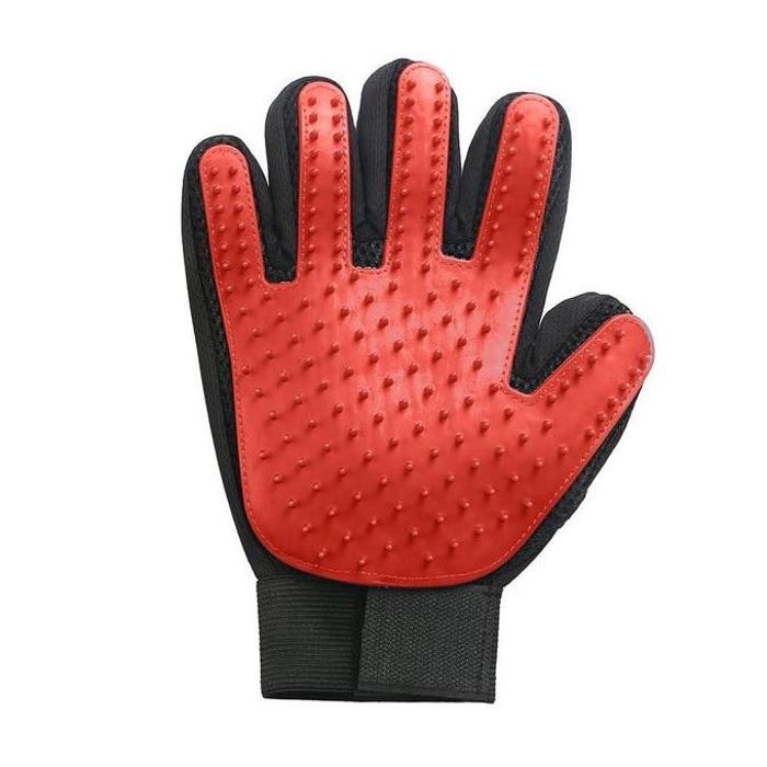 Gants de brossage - GENERIC - Rouge - Silicone - Élimination des poils - Massage apaisant