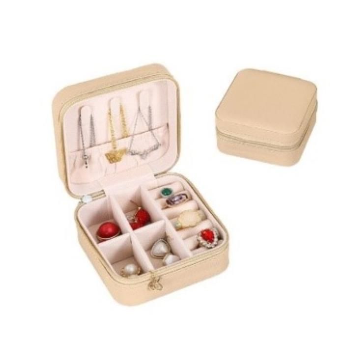 Boîte de rangement - Qualité supérieure - Beige - 10x10x5 cm - Personnalisable - Femme/Enfant