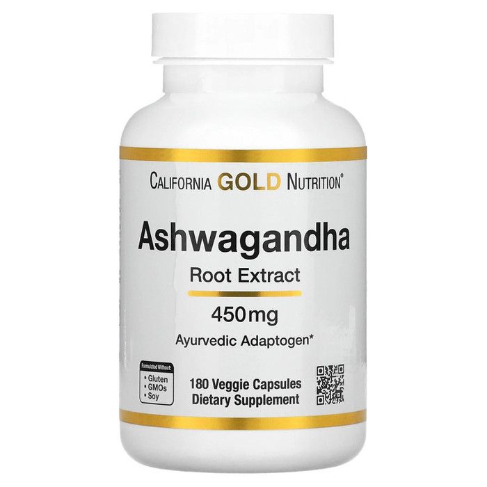 California Gold Nutrition, Ashwagandha, 450 mg, 180 capsules - Made in Usa