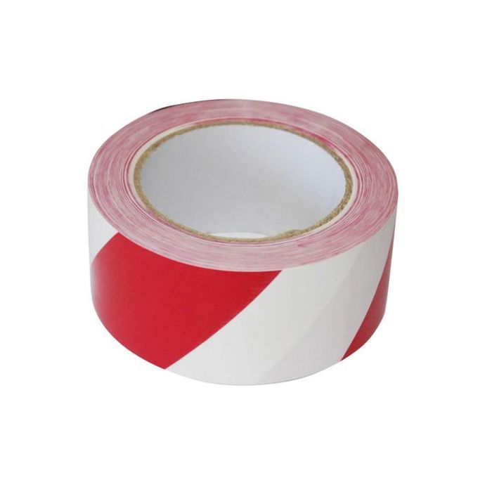 Bande d'urgence adhésive - BANDE - Ruban Adhésif de Marquage - PVC - 25m - Rouge et Blanc