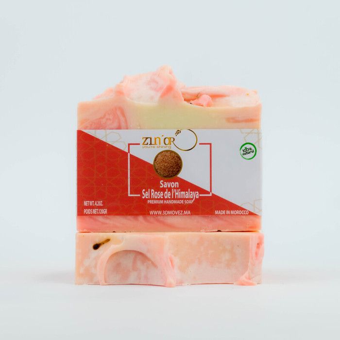 Savon - ZIN'OR - Sel rose de l'Himalaya - 120g - Exfoliant - Douceur de la peau