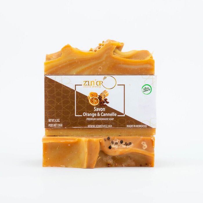 Savon - ZIN'OR - Orange & Cannelle - 120g - Anti-oxydant - Peau mixte ou grasse