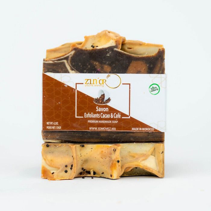 Savon exfoliant - ZIN'OR - Cacao & Café - 120g - Vegan - Anti-oxydant