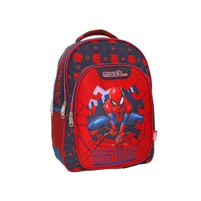 Sac à dos - SPIDERMAN - Protector of New York - Ergonomique - 3 Compartiments - Rouge