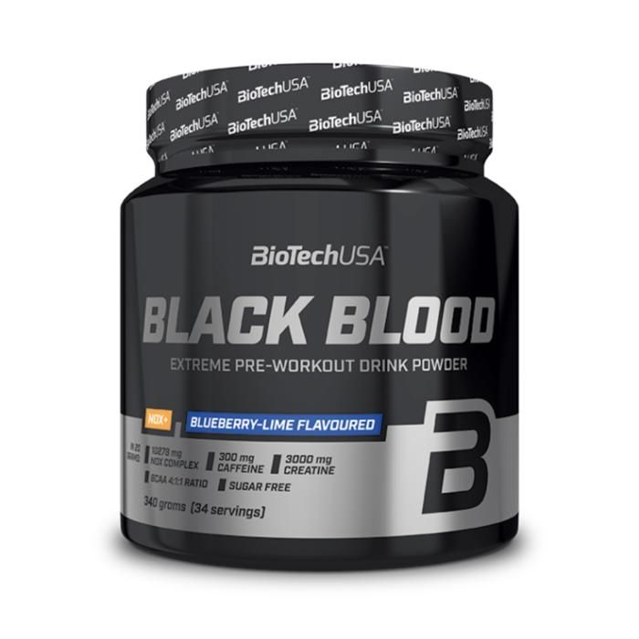 Black Blood NOX+ 330g, Pre workout + Creatine - Bleuberry Lime