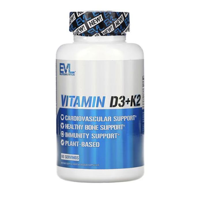 Vitamines D3 + K2, 60 capsules végétariennes
