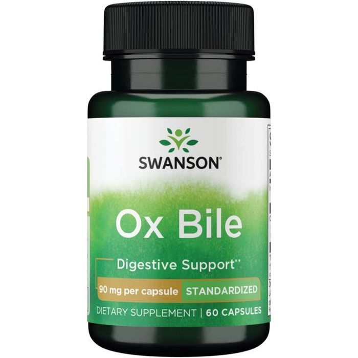 Sels de la Vésicule Biliaire Ox Bile de Boeuf, 60 Capsule - USA