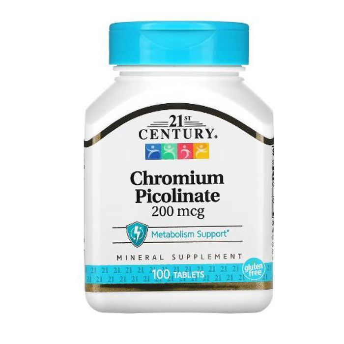 21st Century Chromium Picolinate, 200 mcg