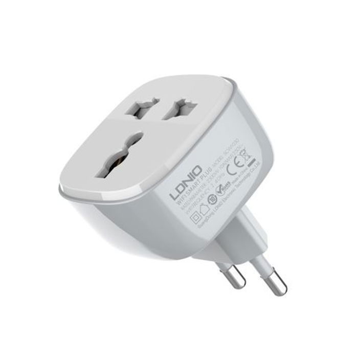 Ldnio Prise intelligente Wifi/BT5.0, adaptateur UE/US/Royaume-Uni, compatible avec Android, Apple-blanc