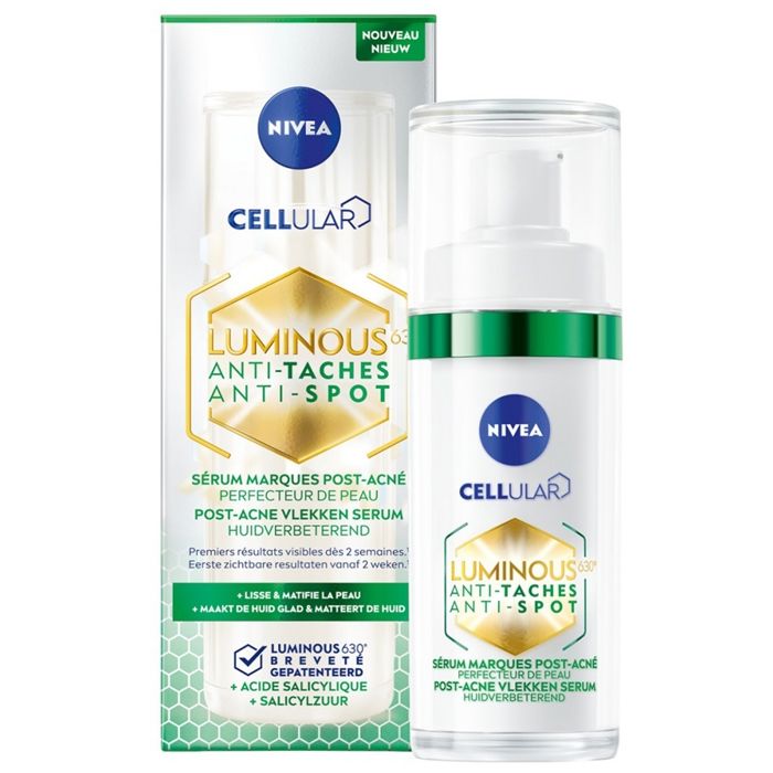 Sérum Post-acné - NIVEA - LUMINOUS 630 - 30ml - Non comédogène - Résultats visibles en 2 semaines