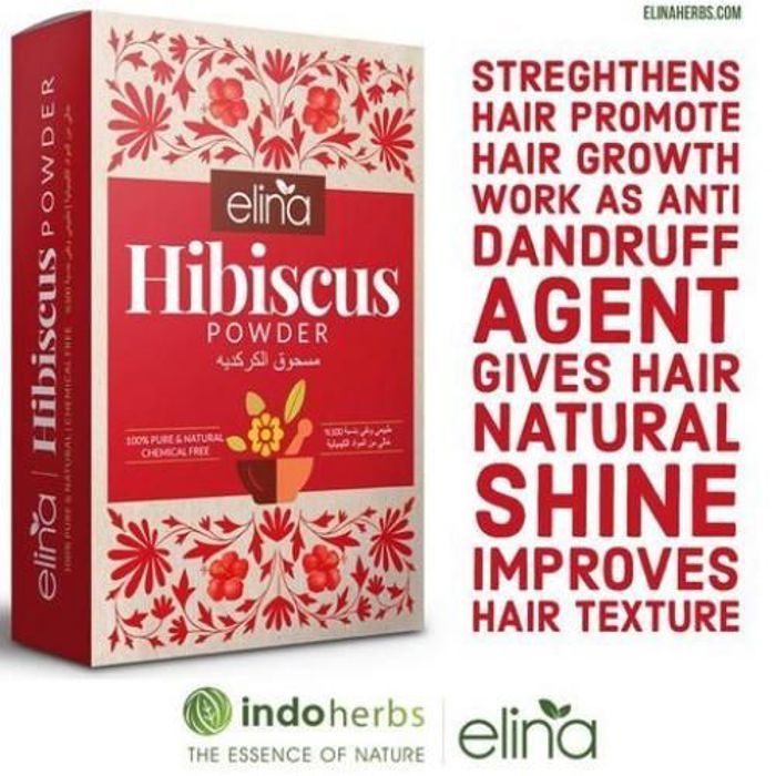 Poudre d'Hibiscus - ELINA - Fortifie cheveux - Brillance - Stimule la pousse - Tous types de cheveux