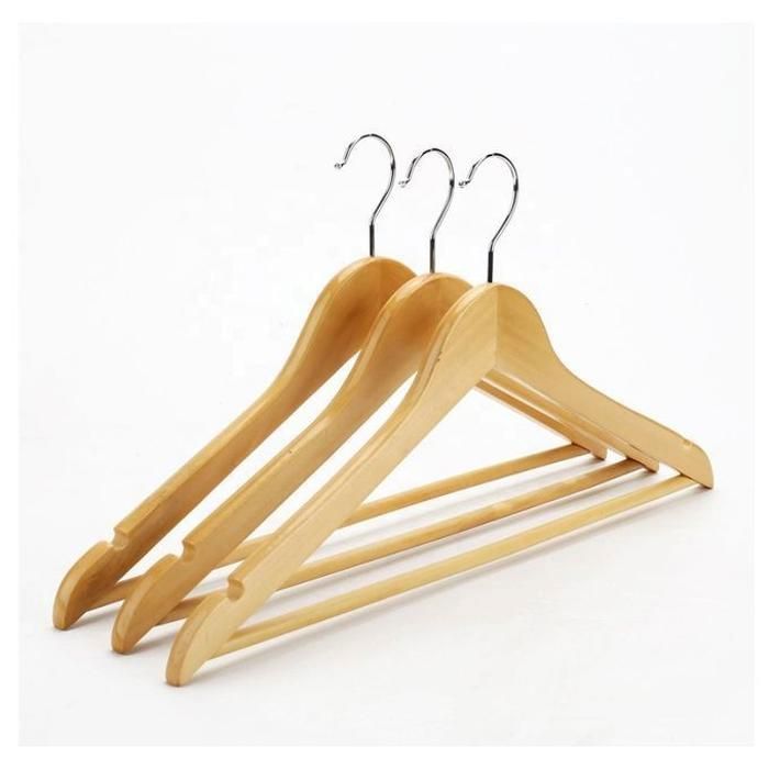 Cintres en Bois - Verni Naturel - Lot de 9 - Rangement placard - Style Scandinave - Mixte