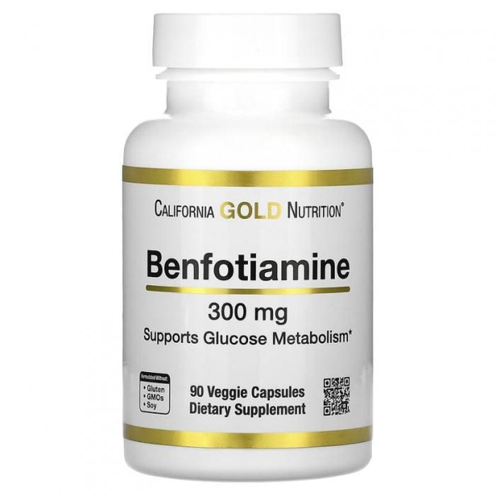 California Gold Nutrition, Benfotiamine, 300 mg, 90 capsules végétales