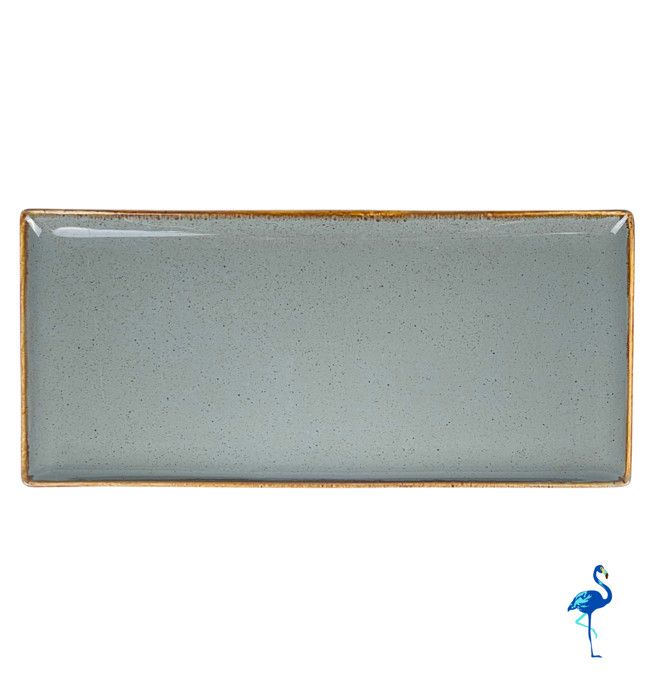 ASSIETTE PLATE RECTANGLE SEASONS 35CM GRIS