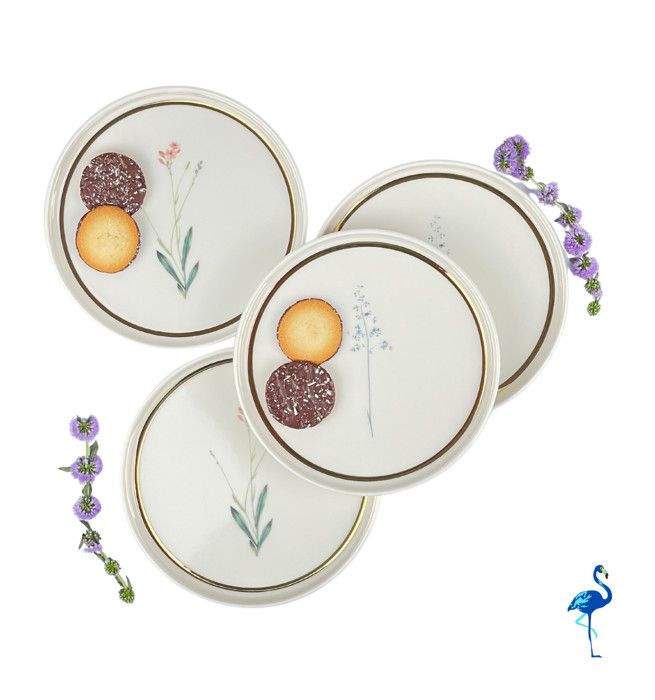 LOT 4 ASSIETTES BOTANICAL 18 CM