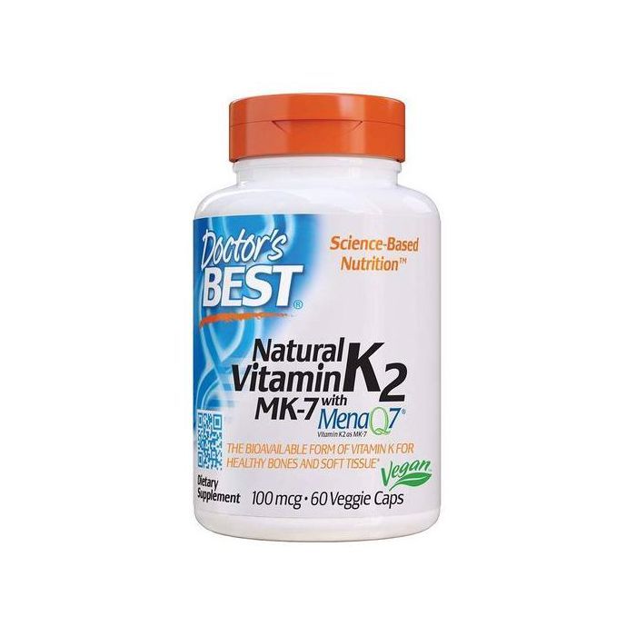 Vitamin K2 MK-7 Avec MenaQ7, 100 mcg, 60 Veggie Caps