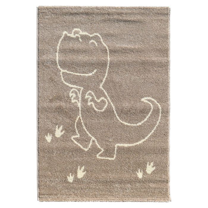 Tapis Enfant - 100x150 cm - DINO taupe - Polypropylène - UN AMOUR DE TAPIS