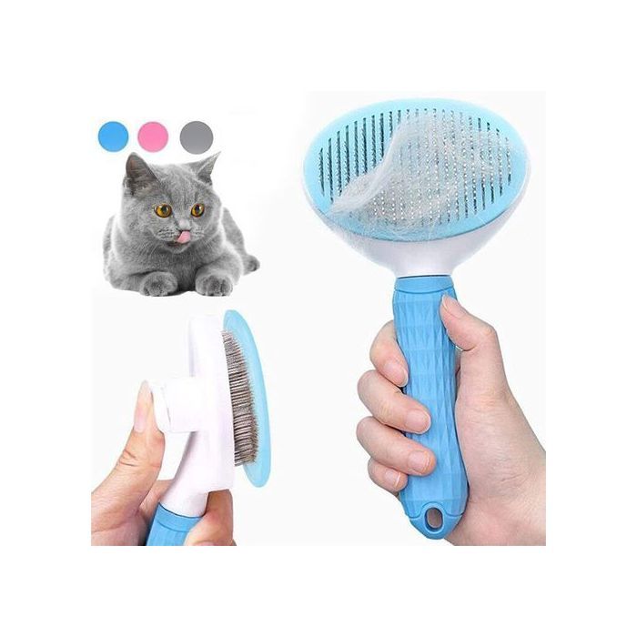 Brosse pour Chat et Chien, auto-nettoyante avec bouton pratique