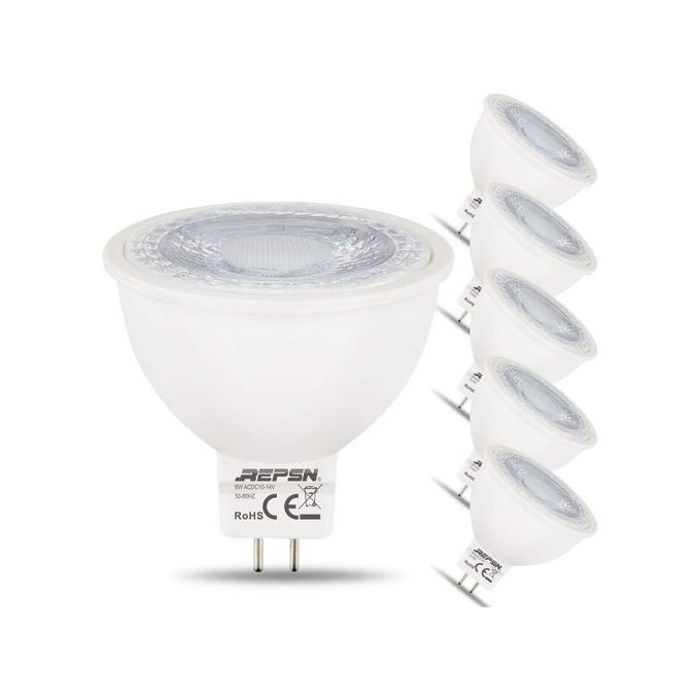 Lot de 10 ampoules LED MR16, 8W, (6 pièces, 4000K) Lumiére du jour