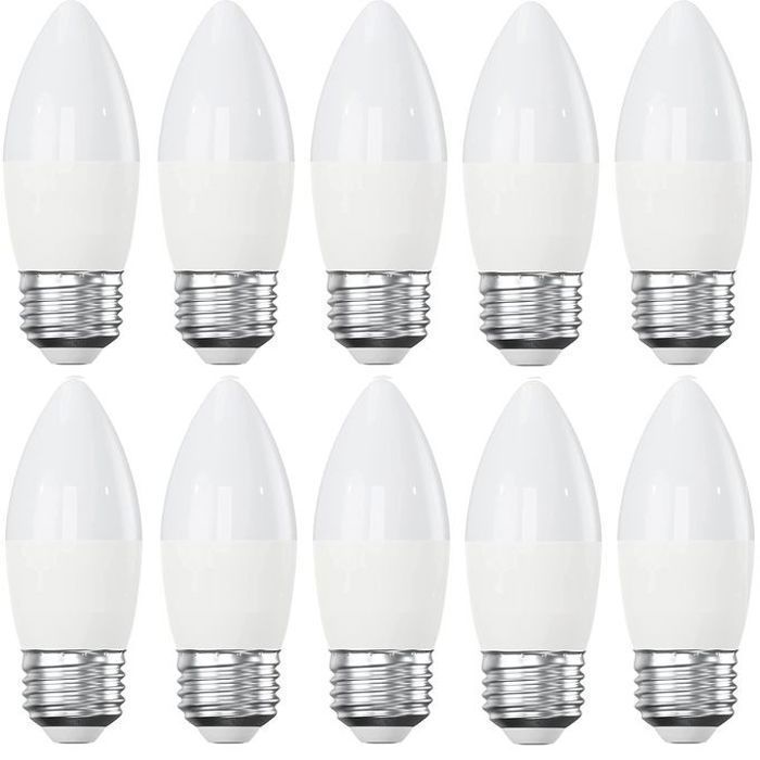 Light Lot 10 Lampes Led Flamme, culot E27,Lumière Blanche