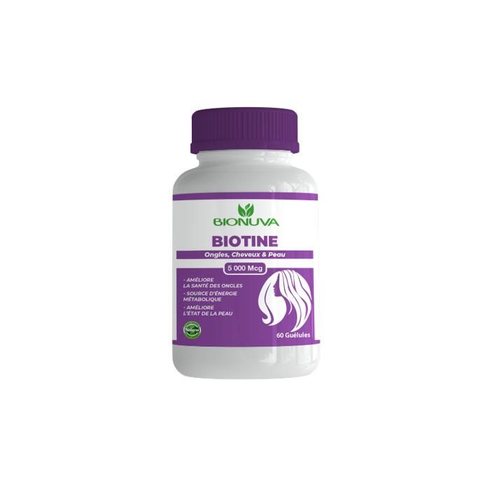 Biotine 5000 mcg, santé de la peau(cheveux,peau,ongles) 60 caps