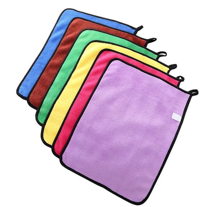 Serviette de nettoyage en Microfibre 6 pcs 50/75 (couleur aléatoire)