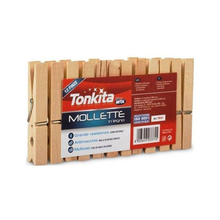 Pinces à Linges Bois ARIX 12 Piéces