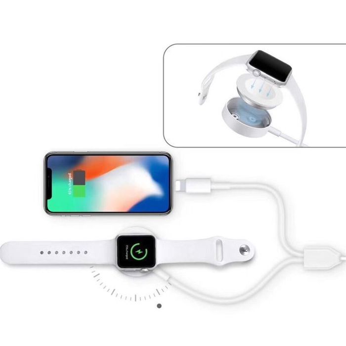 Chargeur Apple Watch et iPhone ou Airpods Lightning au Même Temps 2 en 1
