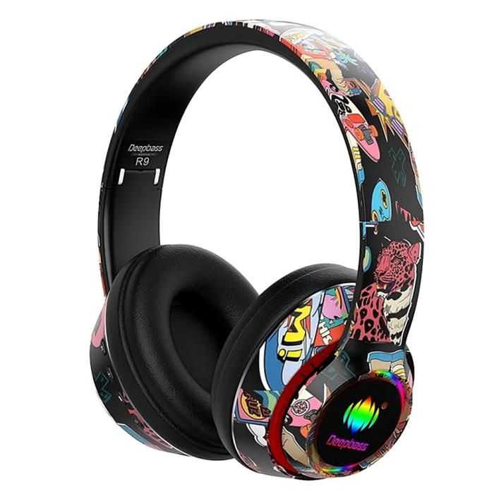 Deep Bass R9 écouteurs casque Bluetooth V5.0+EDR sans fil HandsFree