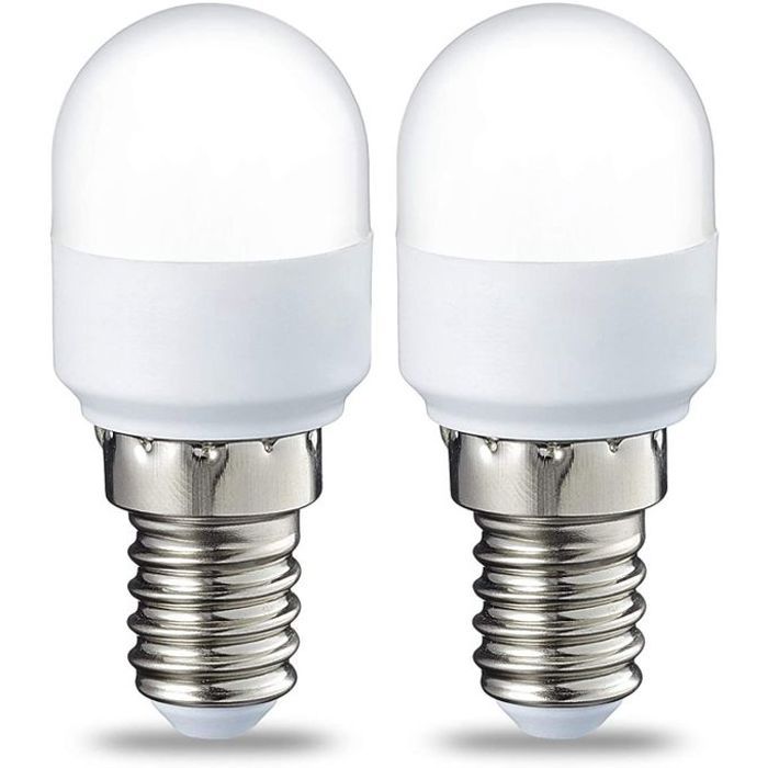 Lot de 2 ampoules LED pour réfrigérateur 2W (équivalent 20 W) Blanc froid