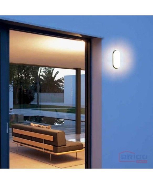 HUBLOT LED OVAL NOIR 20W 6500K AVEC DETECTEUR DE MOUVEMENT