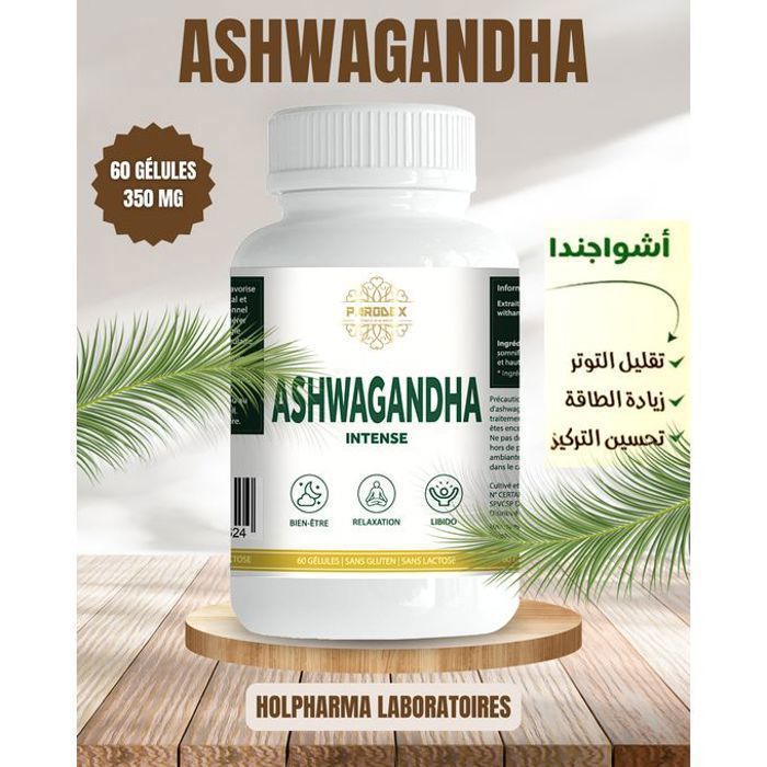 Ashwagandha Anti-stress Sommeil, Énergie, Bien-Être - 60 Gélules