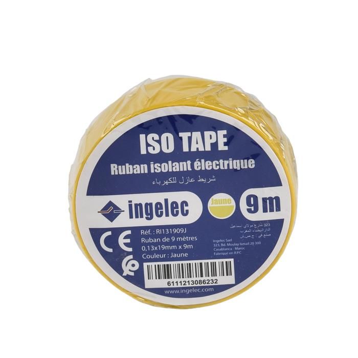 RUBAN ISOLANT JAUNE 0.13X19-9M RI131909J