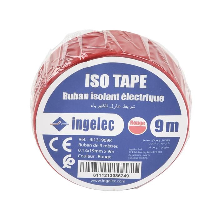 RUBAN ISOLANT ROUGE 0.13X19-9M RI131909R