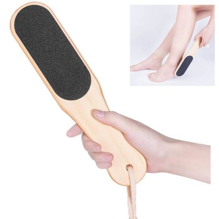 Lime à main et pied - GENERIC - Bois - Double face - Élimination des peaux mortes - Exfoliation