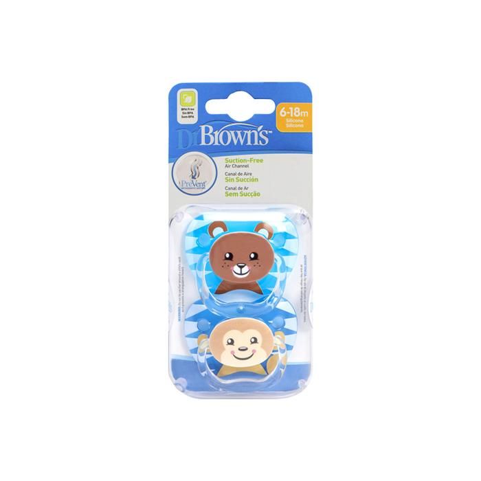 Sucettes prevent printed shield - girl animal ours et singe stage 2