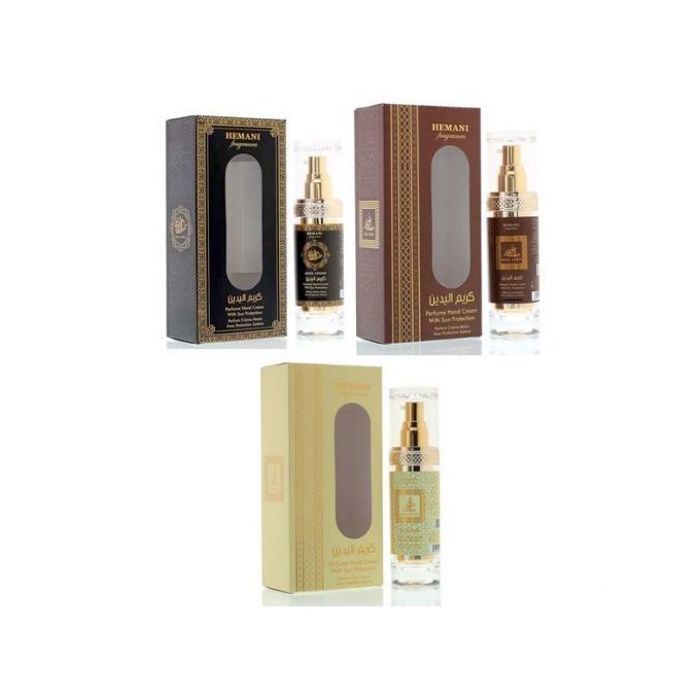 Crème pour les mains et lotion - HEMANI - Pack soins 3x1 - Musc Abiyad - Sans parabène - Hydratation