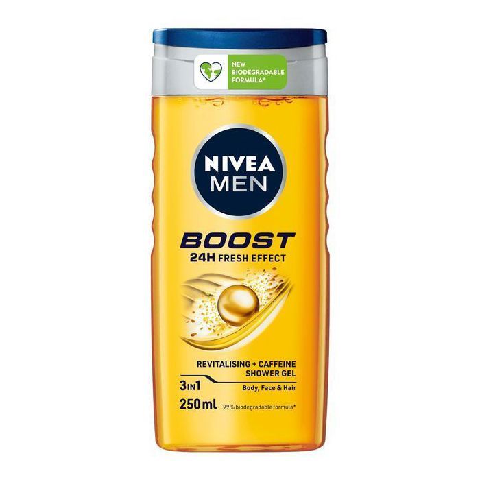 Gel douche Boost - NIVEA - 250ml - Sans alcool - Pour homme - Parfum frais