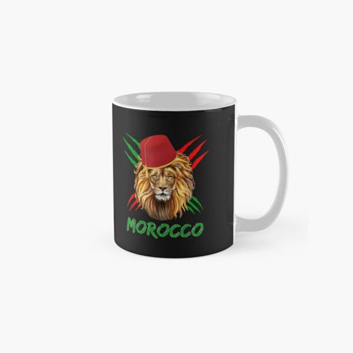 Morocco Lion Flag Sport Morocco with moroccan hat T-Shirt Mug classique