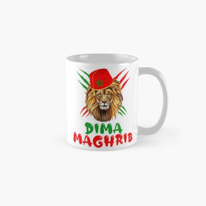 Drapeau national du Maroc pour hommes femmes avec chapeau de lion du Maroc Mug classique