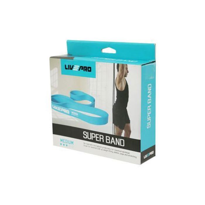Bande de résistance - LIVEUP SPORTS - PRO SUPER RÉSISTANCE - Medium 16KG - 40KG - Bleu