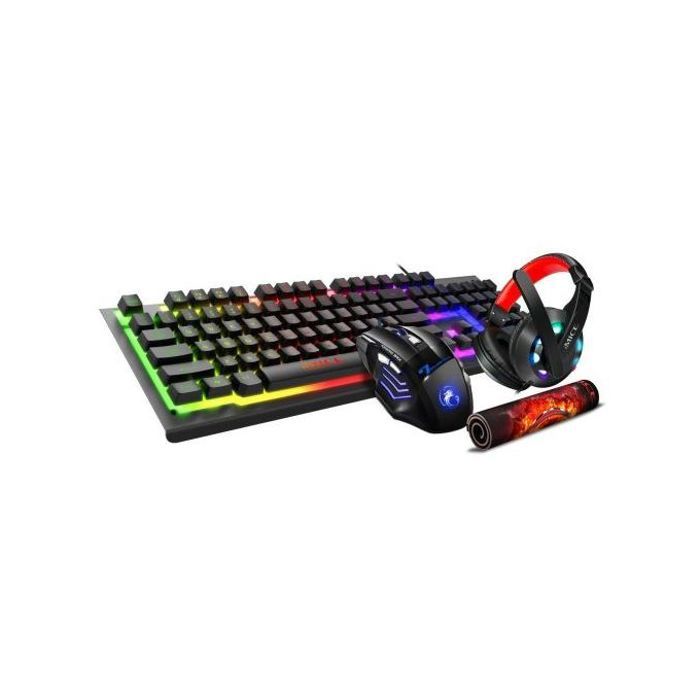 Imice GK-430 4 en 1 Casque + Souris + Clavier + Tapis Souris