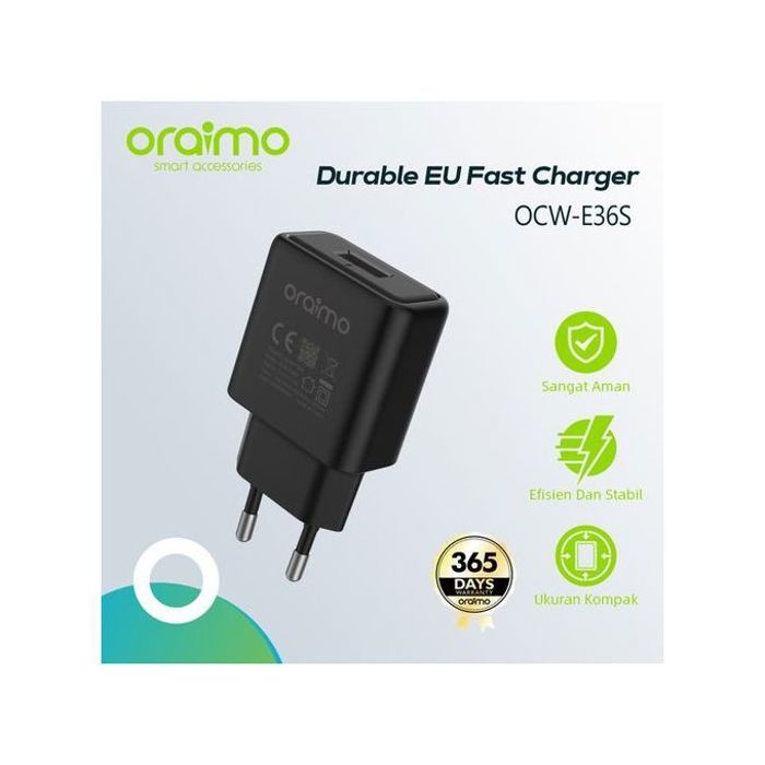 Oraimo OCW-E36SJ chargeur USB 5V1.2A adaptateur de chargeur de téléphone