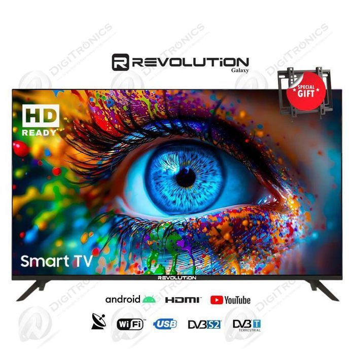 Smart TV 32" - Revolution - Android HD - Récepteur TNT Intégré - 2 Ports HDMI - Design Moderne