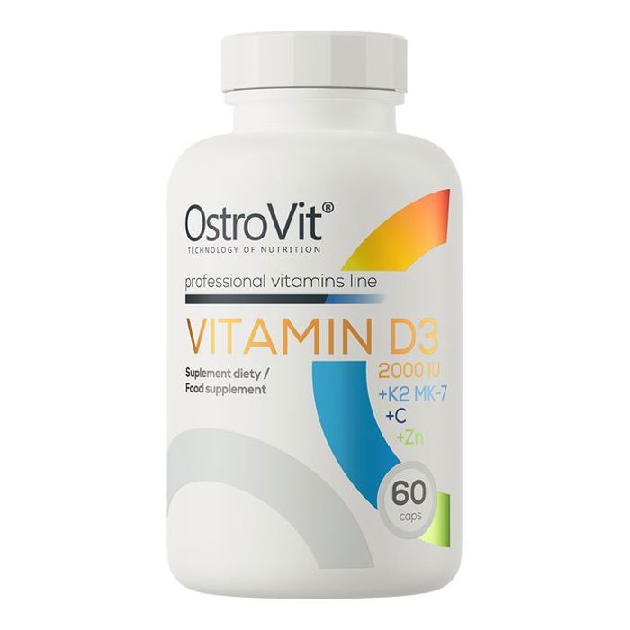 Vitamine D3 2000 IU + K2 MK-7 + Vitamine C + Zinc 60 caps
