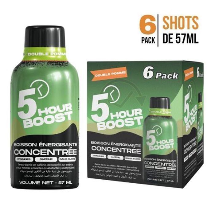 5 HOUR BOOST ENERGY SHOT - Double Pomme - 6x57 ml