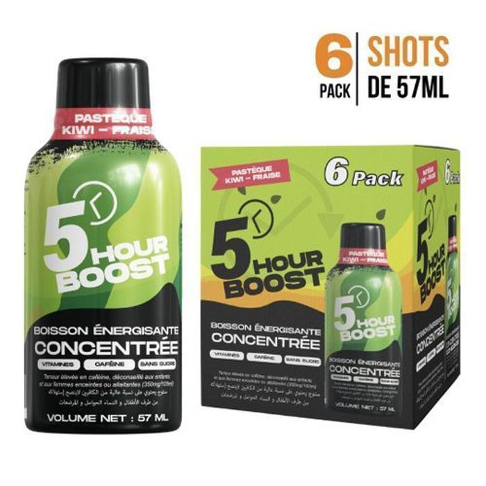 5 HOUR BOOST ENERGY SHOT - Pastèque Kiwi fraise - 6x57ml