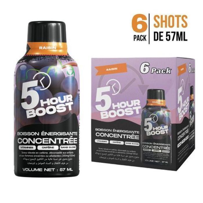 5 HOUR BOOST ENERGY SHOT - Raisin - 6x57 ml